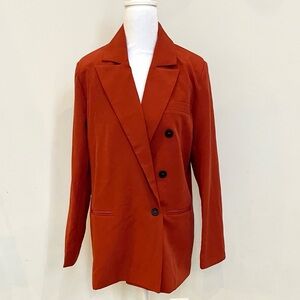 NWT Nasty Gal Collection Rust Double-Breasted Blazer US size 2